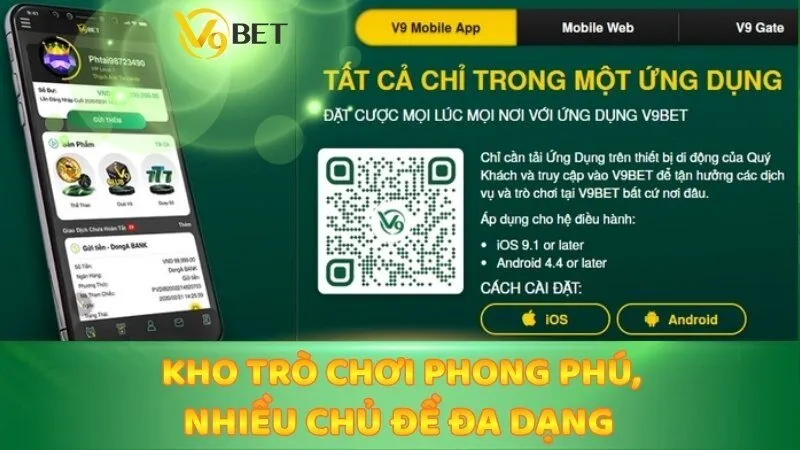 Kho trò chơi phong phú, nhiều chủ đề đa dạng